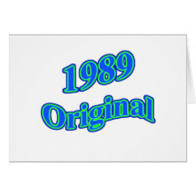 1989 Original Blue Green Greeting Card