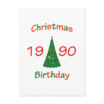 1990 Christmas Birthday Postcard
