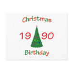 1990 Christmas Birthday Post Card