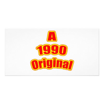 1990 Original Red Personalized Photo Card by birthyeardesigns4