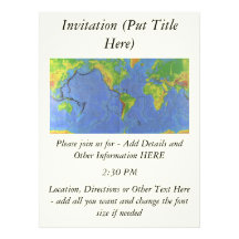 1994 Physical World Map - Tectonic Plates - USGS Custom Announcement