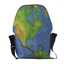 1994 Physical World Map - Tectonic Plates - USGS Messenger Bag