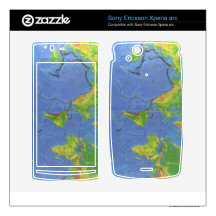 1994 Physical World Map - Tectonic Plates - USGS Xperia Arc Skin