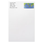 1994 Physical World Map - Tectonic Plates - USGS Custom Stationery