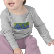 1994 Physical World Map - Tectonic Plates - USGS T Shirt
