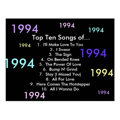1994 Songs Postcard Zazzle