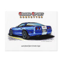 1996 Grand Sport Corvette Coupe Rear View postcards