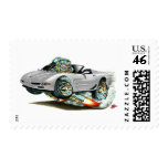 1998-2004 Corvette Silver Convertible Postage Stamps