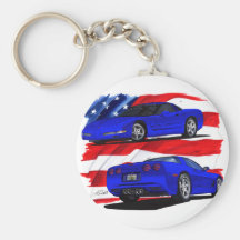 1999-04 Corvette Blue Car Keychains