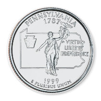 1999 Pennsylvania State Quarter magnet