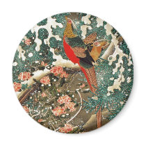 19. 雪中錦鶏図, 若冲 Pheasant in the Snow, Jakuchu Fridge Magnet