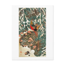 19. 雪中錦鶏図, 若冲 Pheasant in the Snow, Jakuchu Postcards