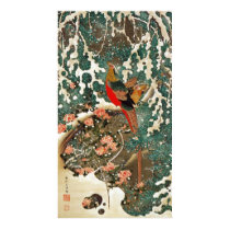 19. 雪中錦鶏図, 若冲 Pheasant in the Snow, Jakuchu Print
