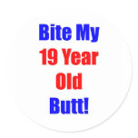 19 Bite My Butt Round Stickers