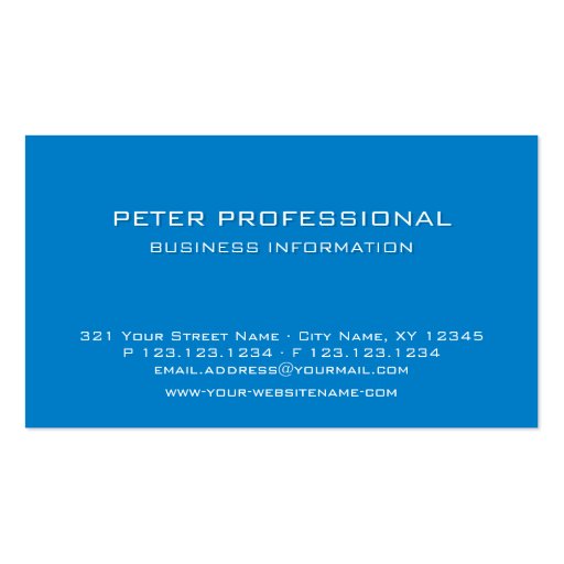 19 Modern Professional Business Card sky blue colo (front side)