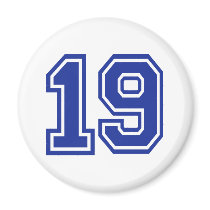 19 - nineteen fridge magnet