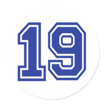 19 - nineteen round stickers