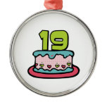 19 Year Old Birthday Cake Christmas Ornament
