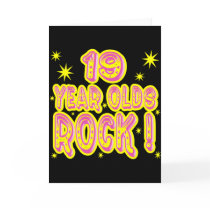 19 Year Olds Rock! (Pink) Greeting Card by TShirtDotCom 19 Year Olds Rock! (Pink) Greeting Card