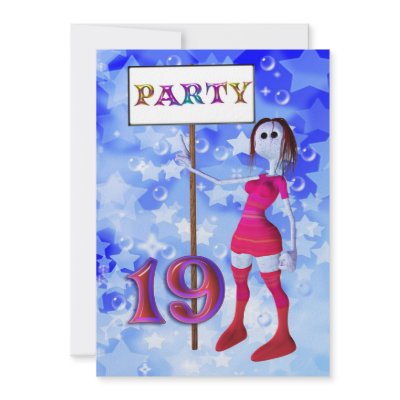 19th Birthday party sign board invitation by Eggznbeenz