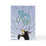 19th Birthday - Penguin Surprise Card