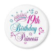 19th Birthday Princess Magnet