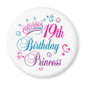 19th Birthday Princess magnets