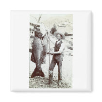19th C. Fisherman and Goliath Grouper Magnets