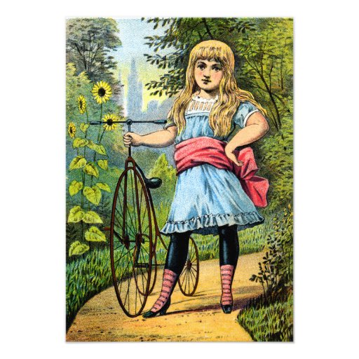 19th C. Girl and her Tricycle Custom Announcement