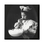 19th C. Girl Blowing Soap Bubbles Magnet