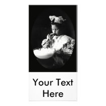 19th C. Girl Blowing Soap Bubbles Personalized Photo Card