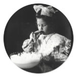 19th C. Girl Blowing Soap Bubbles Round Stickers