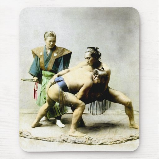 19th C. Japanese Wrestlers Mousepads