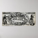 19th C New York Saloon Bank Note Poster