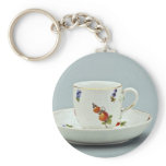 19th century coffee cup and saucer, Meissen, Germa Keychain