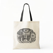 19th Century Masonic Blockcut engraving Tote Bags