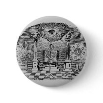 19th Century Masonic Blockcut engraving Button