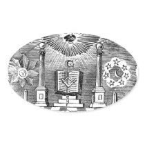 19th Century Masonic Blockcut engraving Sticker