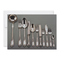 19th century silver cutlery, Warsaw, Poland Personalized Invite