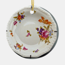 19th century soup plate, Rosenthal, Germany  flowe Christmas Ornaments