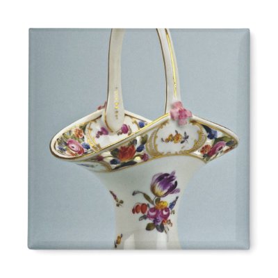 19th century vase, Vienna, Austria  flowers Magnet by blueyellowtube