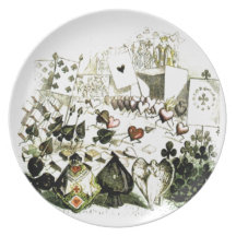 19th Century Wonderland-esque Woodcut Dinner Plate