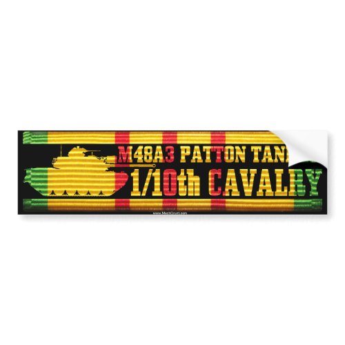 1/10th Cavalry M48A3 Tanker Bumper Sticker bumpersticker