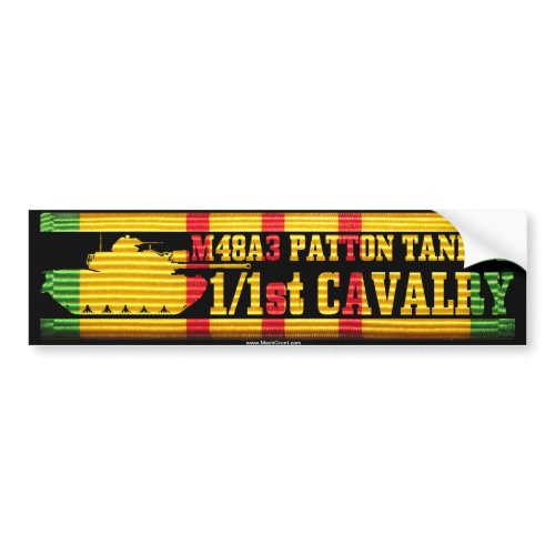 1/1st Cavalry M48A3 Tanker Bumper Sticker bumpersticker