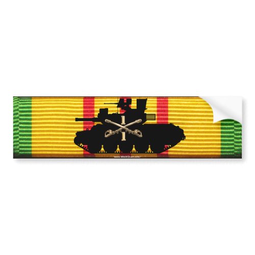 1/1st Cavalry M551 on VSM Ribbon Bumper Sticker bumpersticker