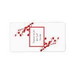 1.25"x2.75" Hersheys Miniature Red Cherry Blossom Personalized Address Labels
