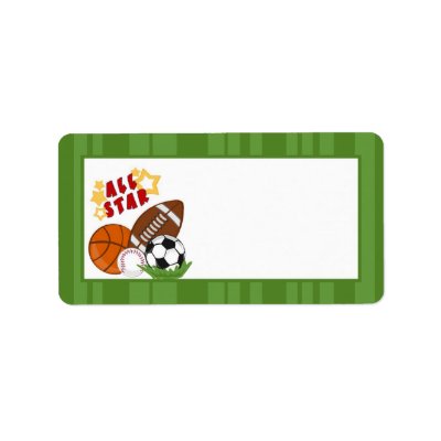 1.25"x2.75" Mailing Address All-Star Green Personalized Address Label by AnnLeeDesigns