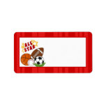 1.25"x2.75" Mailing Address All-Star Red Personalized Address Labels