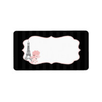 1.25"x2.75" Mailing Address Pink Poodle in Paris Custom Address Label