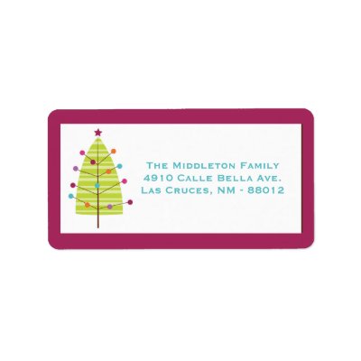 1.25'x2.75' Modern Christma Tree Mailing Label